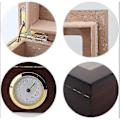 Miniatyrbillede 2 af 2: Håndlavet cigarhumidor, cedertræscigarkasse med luftfugter og hygrometer, glasåbning