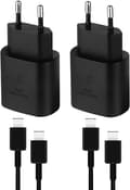 (2 st) Sony Snabbladdare, Type-C, Svart, med 1 m CC-kabel 1 meter
