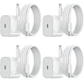 Miniatyrbilde 1 av 3: iPhone Lader - Hurtiglader - Adapter + Kabel 20W USB-C Hvit 4-pakning iPhone