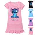 Pikkukuva 2 / 3: Lilo Stitch Prinsessa Yöpaita Lapsille Tytöille Röyhelöinen Yöasu Mekko Yövaatteet Pyjama Pjs Violetti 140cm