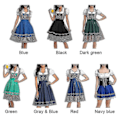 Pikkukuva 3 / 5: Uudet naisten Dirndl Baijerilainen perinteinen mekko oluttyttö mekko pusero essu Musta XL