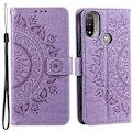 Miniatyrbillede 1 af 5: Motorola Moto E20 / E40 Etui Mandala Læder Lilla