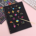 Miniatyrbillede 5 af 5: 2 stk. Regnbue Scratch Paper Børns Kunstbog Sort Diy Regnbue Kunstpapir Kort Neon Scratch Bog W