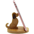 Miniatyrbild 3 av 5: Söt hund mobiltelefonhållare stativ, trä smartphone skrivbordshållare C lin