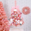 Miniatyrbilde 3 av 4: Rosa skrivebords-juletrær Mini kunstig julefuru LED-belysning Juletrær
