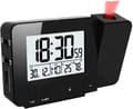 Projection Clock, Digital Alarm Clock, LED Display Projector Clock with Backlight Snooze, 2 Alarm Sounds (Black)