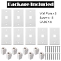 Pikkukuva 5 / 5: 8 kappaletta Ethernet-seinälevyä, Rj45 Cat6 naaras naaras liitinlevy Ethernet-kaapeli