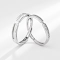 Pikkukuva 3 / 4: Jianjia ja Bailu parirenkaat S925 Sterling hopea Niche Luxury Open Ring Ystävänpäivälahja