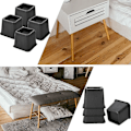 Miniatyrbilde 4 av 5: 4 stk møbelforhøyere 3 tommer justerbare stol sofa forhøyer tunge føtter sengeforhøyere svart