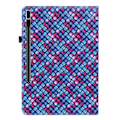 Miniatyrbillede 3 af 5: Samsung Galaxy Tab S7 Plus / Tab S8 Plus Etui Vævet Tekstur Blå/Pink