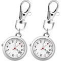 Miniatyrbillede 2 af 5: 2 stk. Lommeur Nøglering Ure Med Spænde Vedhæng Nøglering Armbåndsure Sygeplejerskeure Til Kvinder Mænd