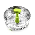 Miniatyrbilde 2 av 3: Dampkoker i rustfritt stål, sammenleggbar dampkoker egnet for vegetarisk fisk og sjømatlaging, utvidbar for å passe til ulike størrelser på gryter
