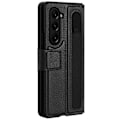 Miniatyrbild 5 av 5: NILLKIN Galaxy Z Fold 5 Skal Läder Penna Svart