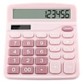 Miniatyrbillede 1 af 5: Lommeregnere, 12-cifrede skrivebordsregnemaskiner med stor skærm og store knapper, solcellebatteri dobbelt strømforsyning kontorregnemaskiner (pink) Pink