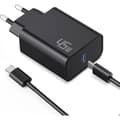Fast Charger 45W - Black - USB-C Cable 1M - Compatible with Samsung A16 A17 A36 A56 - E.F.CONNECTION Svart