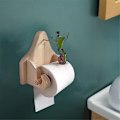 Miniatyrbild 4 av 5: Toalettpappershållare med Groda på Cykel, Rolig Väggmonterad Groda Toalettpappershållare, Groda Toalett
