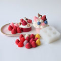 Miniatyrbillede 3 af 5: Lysforme lys stearinlys DIY støbeforme i silikoneform MJ05 firehuls jordbær