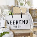 Miniatyrbilde 3 av 5: Creative Brands D3712 Hold Everything Tote Bag, 20\" x 11\", Weekend Vibes