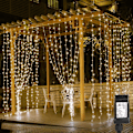Miniatyrbilde 2 av 5: 300 LED-gardinlyssnor, 9,8 x 9,8 fot, 8 moduser plugg i fe-lyssnor med fjernkontroll, jul, bakgrunn for innendørs utendørs soverom W