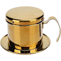 Miniatyrbillede 1 af 5: Kaffe Maskine, Rustfrit Stål Pot Vietnamesisk Style Kaffe Drip Brygger Til Hjem Køkken Kontor Udendørs (1stk, Guld)