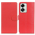 Miniatyrbillede 1 af 5: OnePlus Nord 2T 5G Etui Litchi Læder Rød