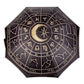 Miniatyrbillede 2 af 3: Noget Anderledes Astrologi Hjul Stok Paraply En Størrelse Bla Sort/Guld One Size