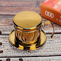 Miniatyrbillede 4 af 5: Kaffe Maskine, Rustfrit Stål Pot Vietnamesisk Style Kaffe Drip Brygger Til Hjem Køkken Kontor Udendørs (1stk, Guld)