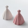 Miniatyrbillede 2 af 5: Lysforme lys stearinlys DIY støbeforme i silikoneform Brudekjole LZ22120