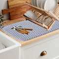 Miniatyrbillede 4 af 5: Opvaskemåtter til køkkenbord 2-pak, absorberende opvaskemåtter, vaskbare mikrofiber-opvaskeunderlag (grå)