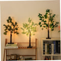 Miniatyrbillede 4 af 5: String Bordplade Dekorativ Kunstig Bonsai Træ Mini Dekorativ Bonsai Træ Natlampe Hvid Birk med Lamper USB Natlampe