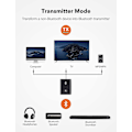Pikkukuva 2 / 4: 2023 - Bluetooth 5.0 lähetin/vastaanotin, Taotronics 2-in-1 langaton 3,5 mm:n äänisovitin -ayane