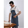 Miniatyrbilde 5 av 5: Forstykke for menn og kvinner med lommer, justerbar stroppforkle for kjøkken, matlaging, baking, kunstmaling, bomullslerret arbeidsforklær for butikk, hage