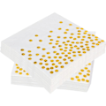 Miniatyrbilde 1 av 5: 60 Gylne Polkadot-servietter, Gylne Folierte Papirservietter, Hvite Servietter for Dekorative Fester, Bursdager, Bryllup og Julefeiring (33x3...