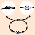 Miniatyrbillede 3 af 5: 6 stk. Håndlavede onde øjne justerbar øje armbånd nylon 7 knob beskyttelse heldig armbånd