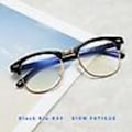 Miniatyrbilde 1 av 4: Blålysblokkerende briller Retro Semi Rimless Uv400 Klare linser Databriller for menn kvinner