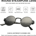 Pikkukuva 3 / 5: Retro Pyöreä Steampunk Aurinkolasit John Lennon