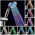 Miniatyrbilde 1 av 5: LED-dusjhode med høyt turbopress, 7 farger lys, temperatursensor, badekarsprinkler TA