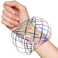 Miniatyrbilde 2 av 5: （farge）Flow Ring Spinner Ring Arm Toy - Rustfritt stål fjærleke Metall sensoriske ringer Flow Toys Magic Flow Armbånd Spinner