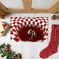 Miniatyrbillede 3 af 5: Jul 3D Illusion Dørmåtte Skridsikker Gulvmåtte Sengemåtte Til Soveværelse Stue Børn 80X120cm Sort Grinch Hånd Sort Grinch Hånd 80X120cm