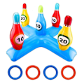Miniatyrbild 2 av 5: Inflatable Pool Basketball Toy Set, Floating Swimming Ring & Beach Ball Toss Game Summer Party Fun Favors Water Fighting Games
