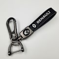 Miniatyrbillede 1 af 5: Læder- og metalnøglering til bil og cykel | Holdbar nøglering | Nøglering og krogbeslag i sølv Sølv Hardware Sølv Hardware Renault