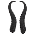 Miniatyrbillede 1 af 4: 1 Par Kunstige Gedebukkehorn Kostume DIY Horn Hovedbøjle Til Halloweenfest Sort 23.5x5.5cm Sort 23.5x5.5cm