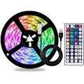 Miniatyrbild 1 av 5: Färgförändrande USB RGB LED-remsa, LED-lampor med fjärrkontroll för heminredning, TV-bakgrundsbelysning (5 m) Icke-vattentät