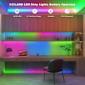 Pikkukuva 4 / 5: 3 metrin paristokäyttöiset RGB LED-valonauhat kaukosäätimellä, vedenpitävä, joustava, itseliimautuva valonauha sisä- ja ulkokäyttöön