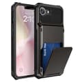 iPhone 16e Armor Flip Card Holder Case - Black Svart black