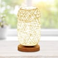 Miniatyrbillede 2 af 5: Moderne bordlampe i bambus og rattan med træfod - Cre