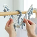 Miniatyrbild 4 av 4: 2-pack bärbar hopfällbar dropptorkare reseklämma strumpor kläder underkläder tvättställ torkställ med 12 klämmor