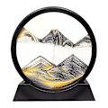 Miniatyrbillede 1 af 4: Flydende Sand Art Billede 3d Dynamisk Dybhavs Sand-scape 7in Sort Hvid Guld lin