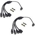 Miniatyrbilde 1 av 5: 2 stk. svart 4-pinners LED-splitterkabel LED-stripekontakt 4-veis splitter