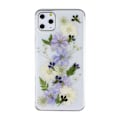 Miniatyrbillede 1 af 3: Blomsteretui, klart blødt TPU fleksibelt gummi presset tørre ægte blomster etui blåt hvidt blomster etui til iPhone 13 pro max (Navy Flower)